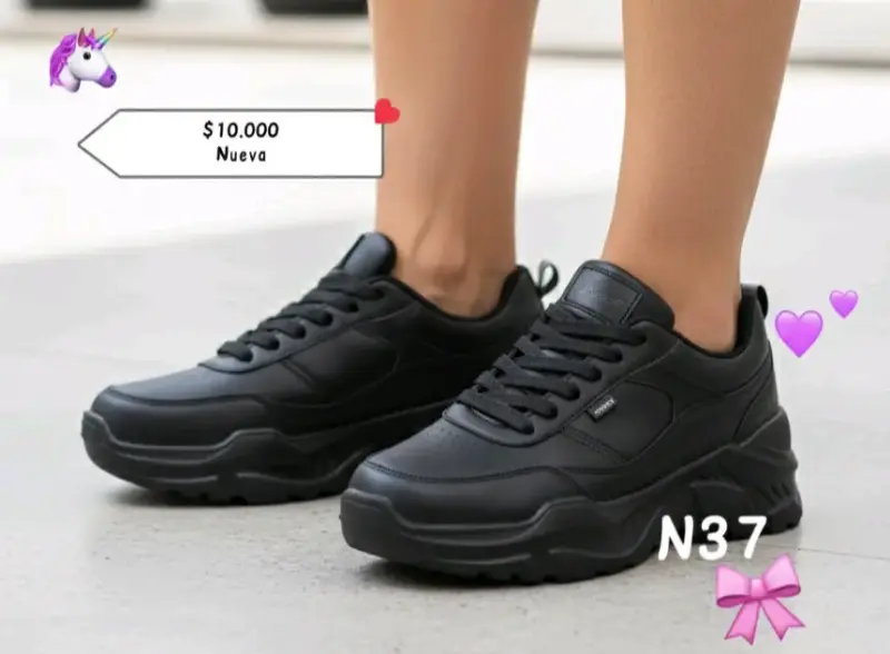 Zapatillas negras deportivas para mujer - 2