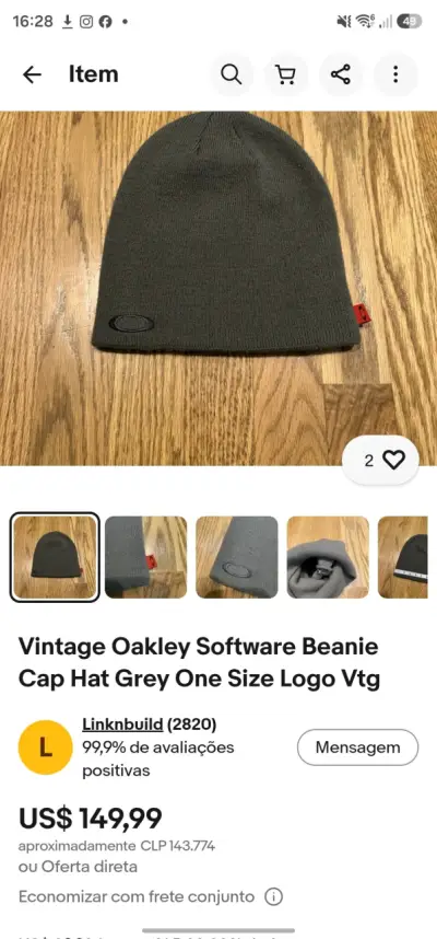 Gorro Beanie Azul Oakley - miniatura 4