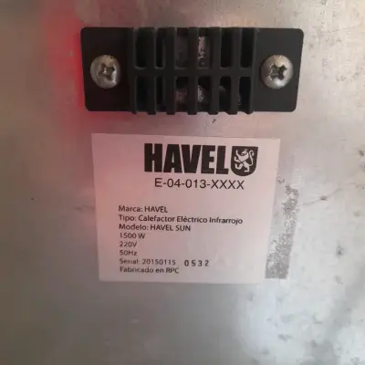 Calefactor eléctrico infrarrojo Havel Sun 1500W - miniatura 2
