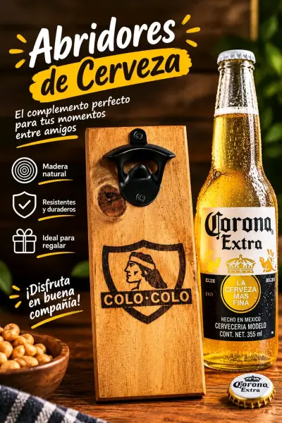 Abridor de Cerveza de Madera - miniatura 1