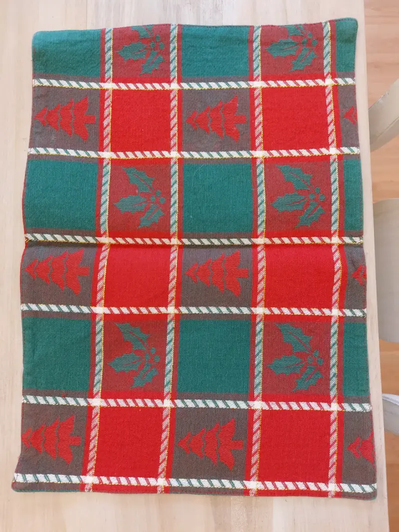 Manteles individuales navideños a cuadros - 2
