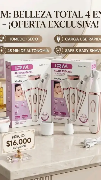 Depiladora Recargable IRM 4-en-1 para Mujer - miniatura 4