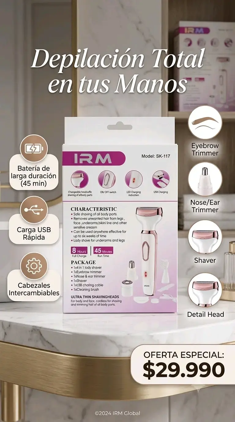 Depiladora Recargable IRM 4-en-1 para Mujer - 6