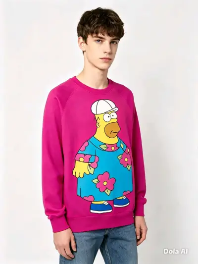 Polerón fucsia con diseño de Homero Simpson - miniatura 2
