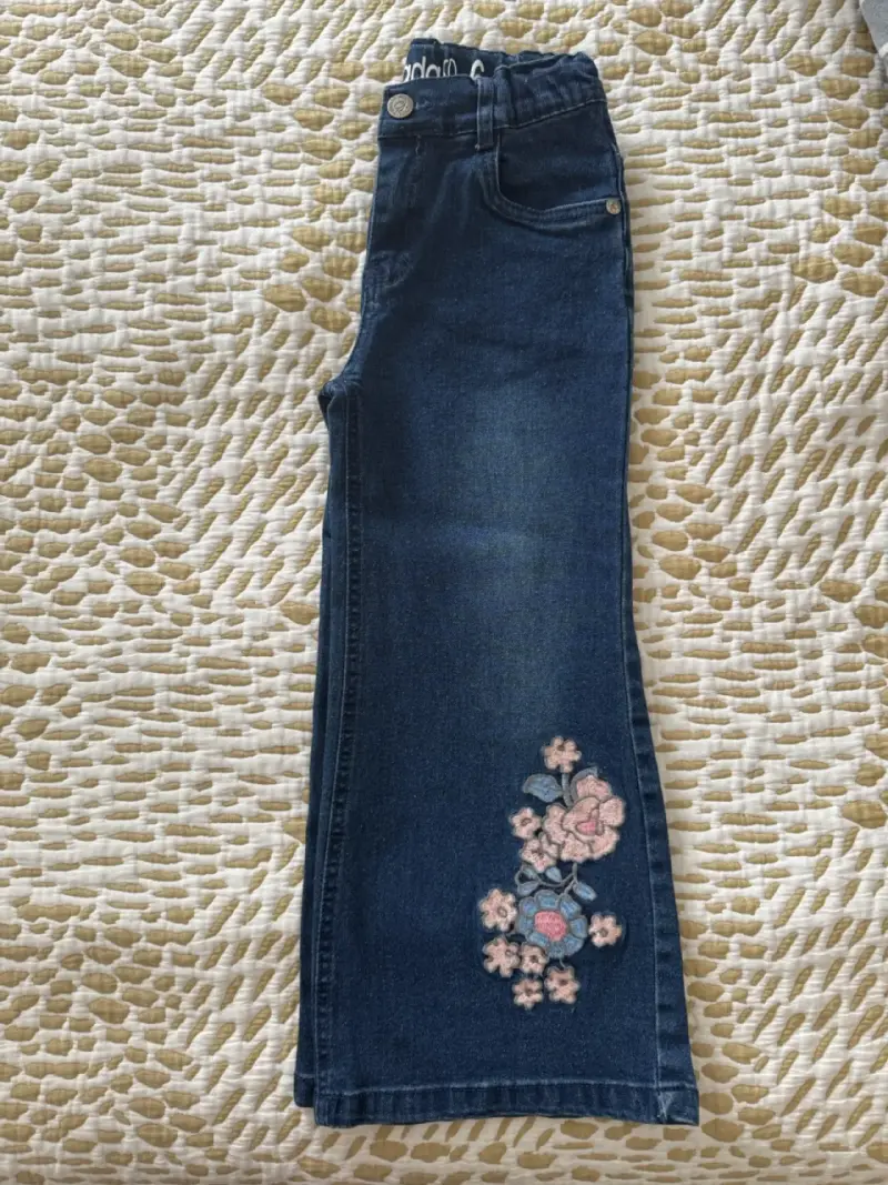 Jeans con flores bordadas Limonada T.6 - 2