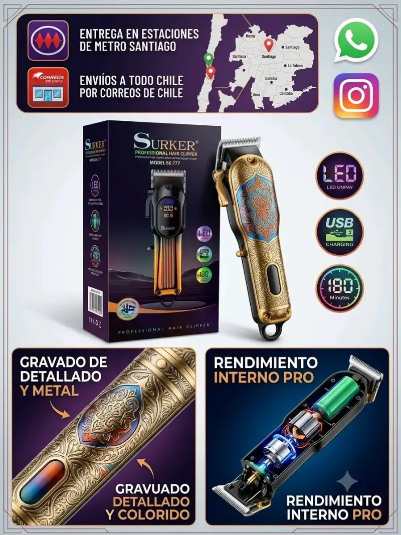 Cortadora de Cabello Profesional Surker SK-699 - 6