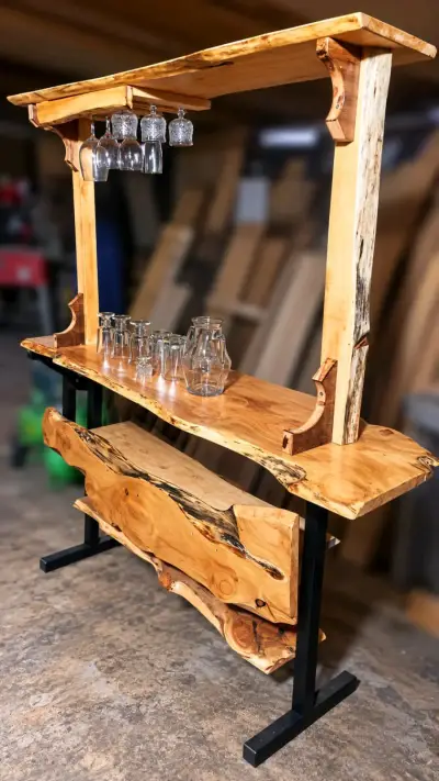 Barra de madera rústica para bar - miniatura 1