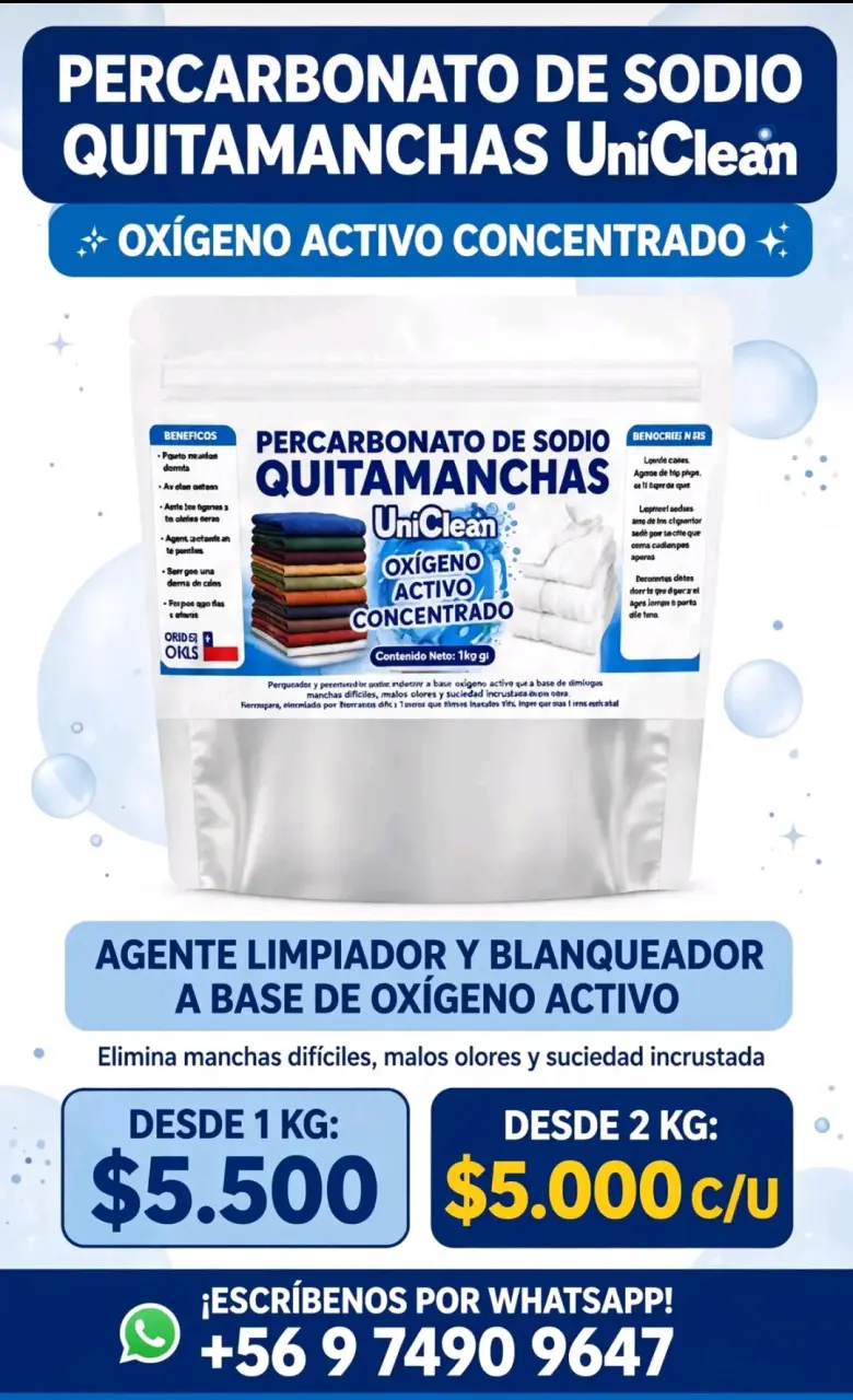 Percarbonato de Sodio Quitamanchas UniClean 1kg