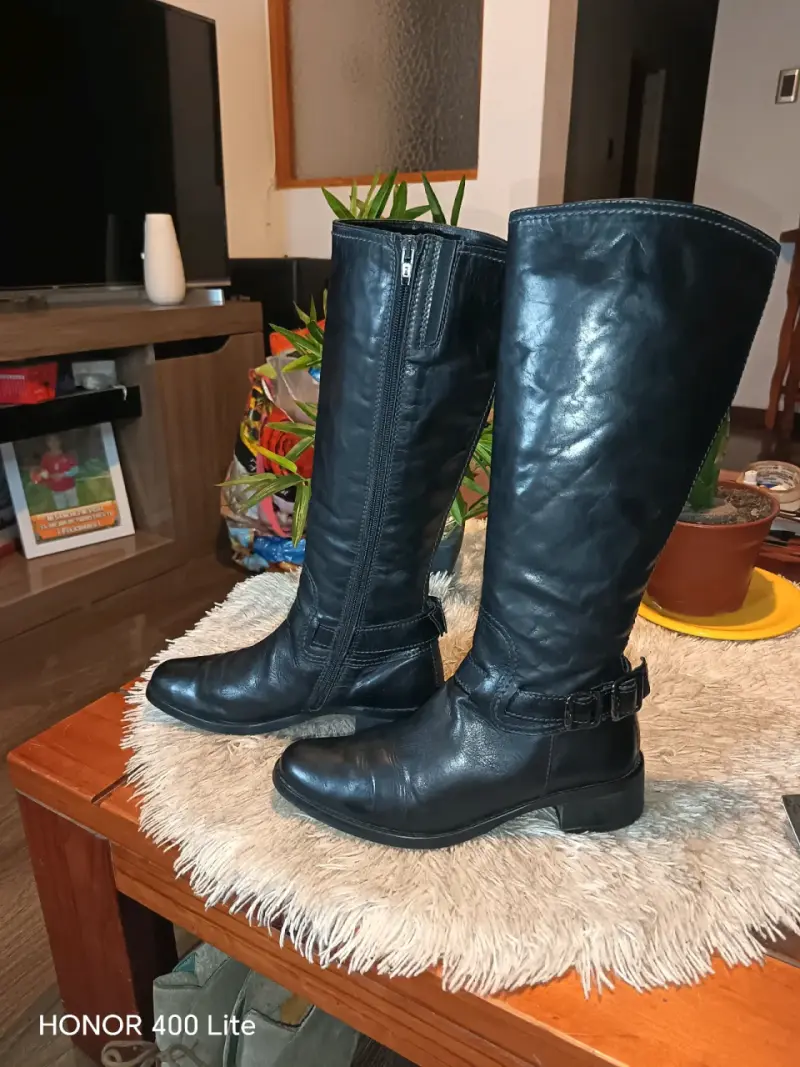 Botas Italianas de cuero negras para mujer - 3