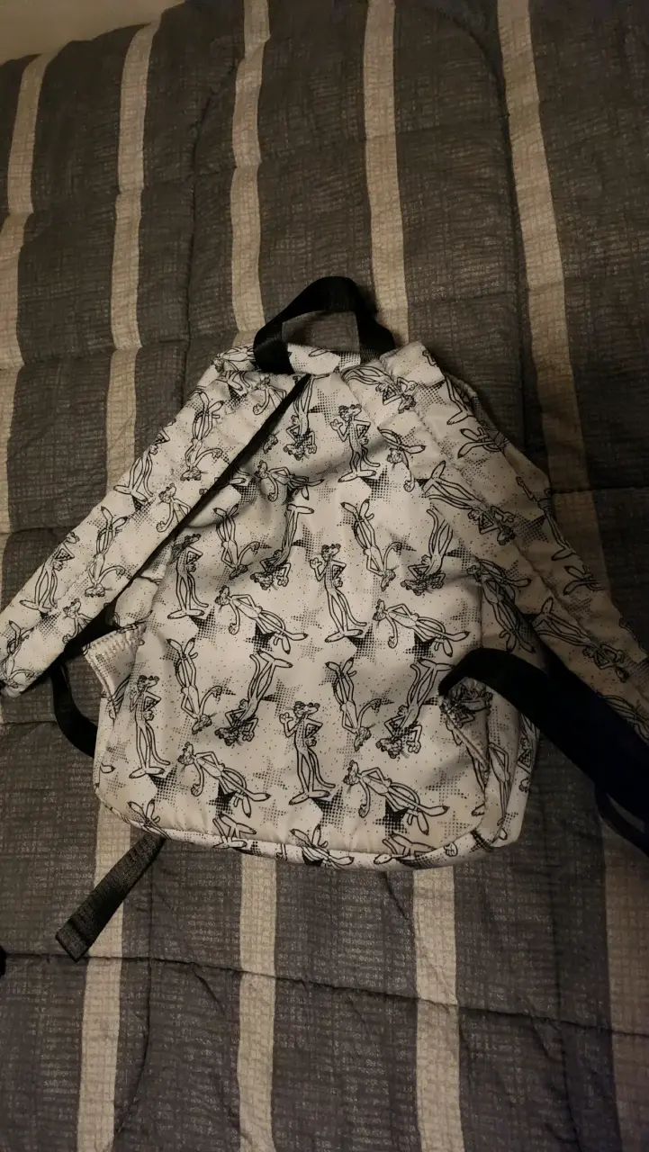 Mochila Pink Panther estampada en blanco y negro - 2