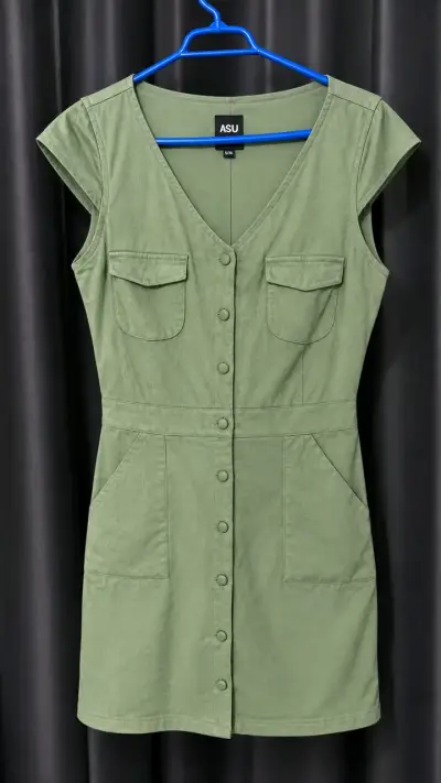Vestido verde con botones ASH - miniatura 1