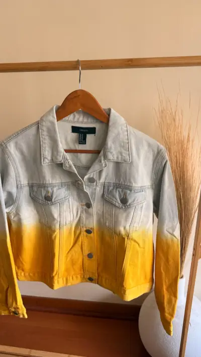Chaqueta de mezclilla Forever 21 degradé amarillo - miniatura 2