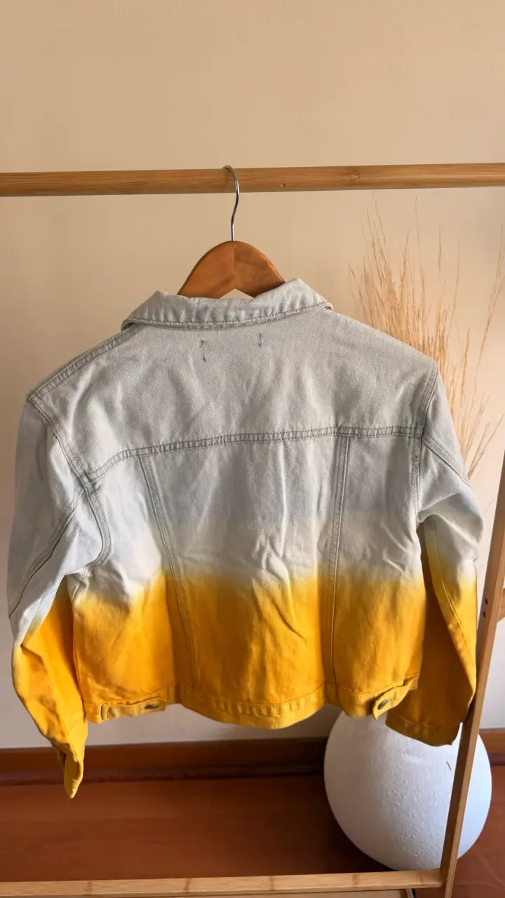 Chaqueta de mezclilla Forever 21 degradé amarillo - 5