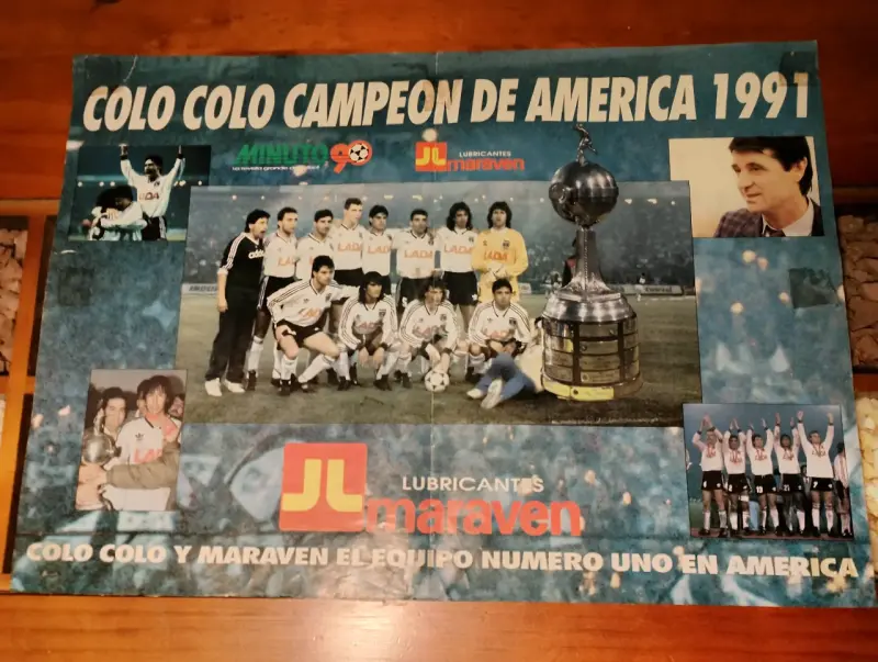 POSTER Colo Colo Campeón de América 1991 - 1