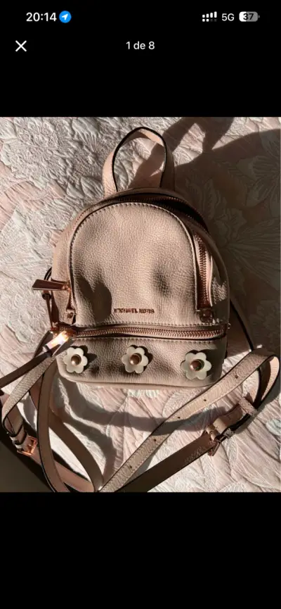 Mochila mini Michael Kors palo rosa 💐  con flores - miniatura 1