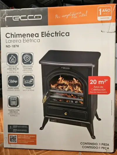 Chimenea Eléctrica Recco ND-187H con Diseño Retro - miniatura 1