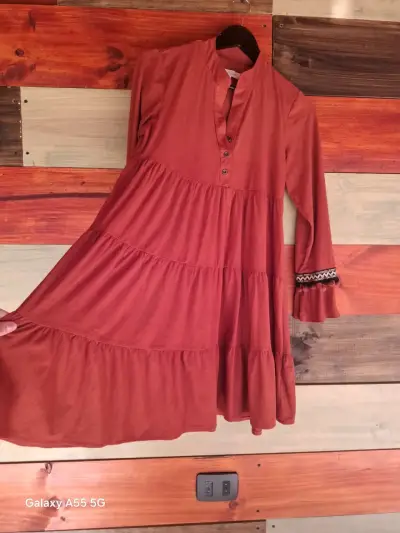 Vestido largo bohemio color terracota - miniatura 1