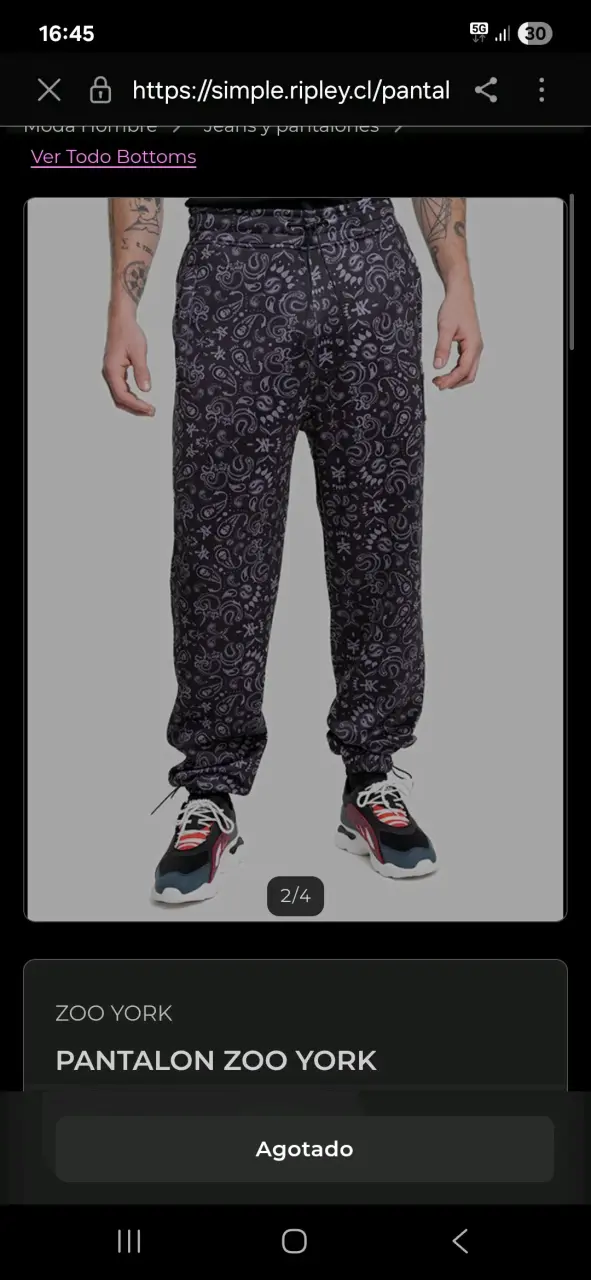 Pantalón estampado negro Zoo York para hombre - 4