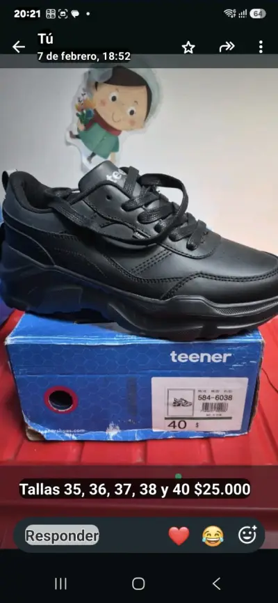 Zapatillas escolares negras Teener talla 30 - miniatura 2