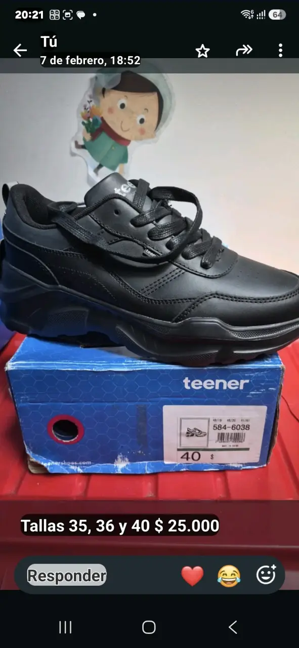 Zapatillas escolares negras Teener talla 30 - 3