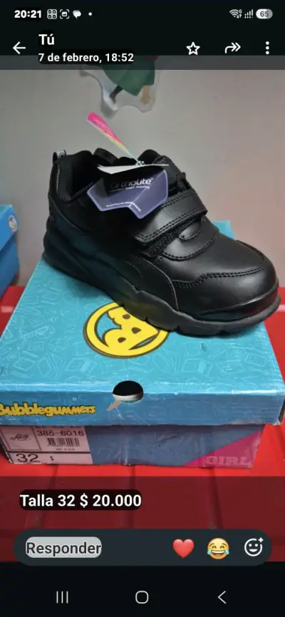 Zapatos escolares negros Bubblegummers - miniatura 1