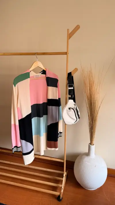 Cardigan de rayas multicolor Aldomartins - miniatura 1