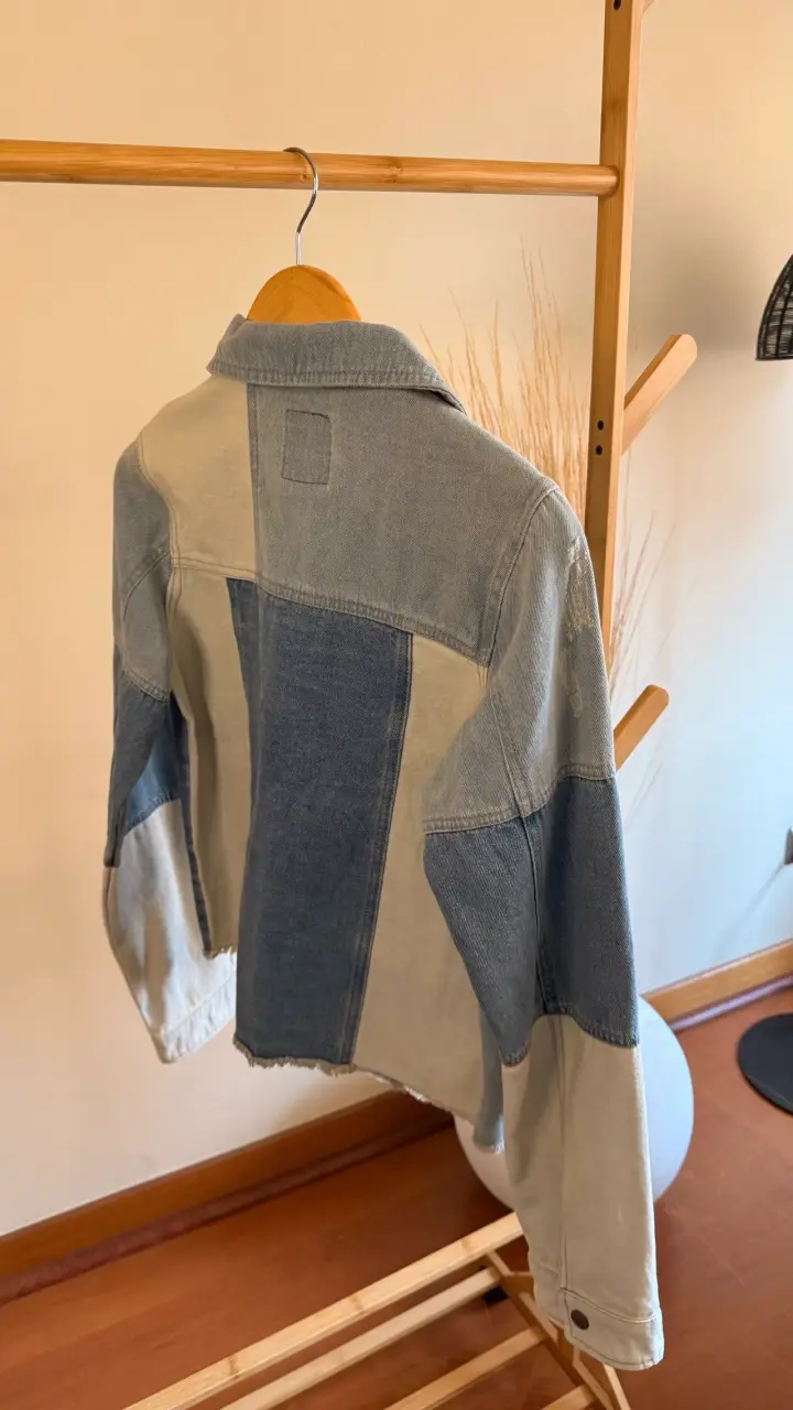 Chaqueta de mezclilla patchwork para mujer - 2