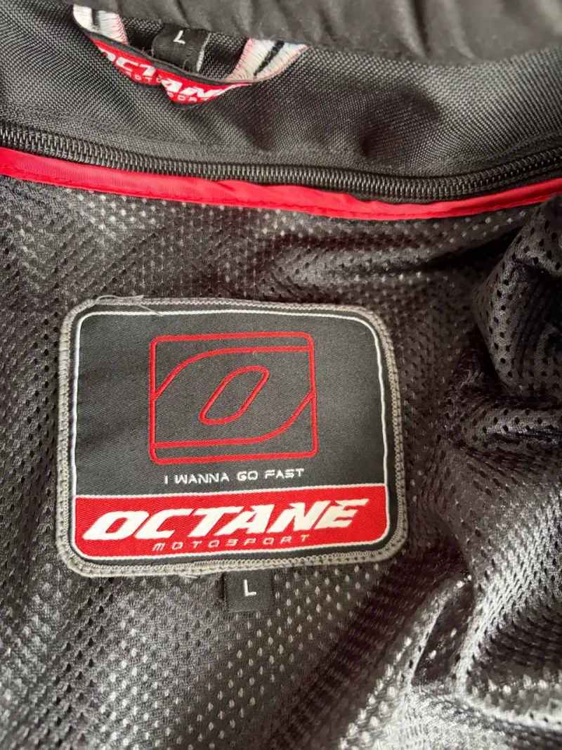 Chaqueta de moto Octane negra con detalles rojos - 4
