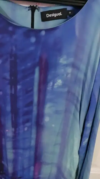 Vestido largo estampado azul Desigual - miniatura 1