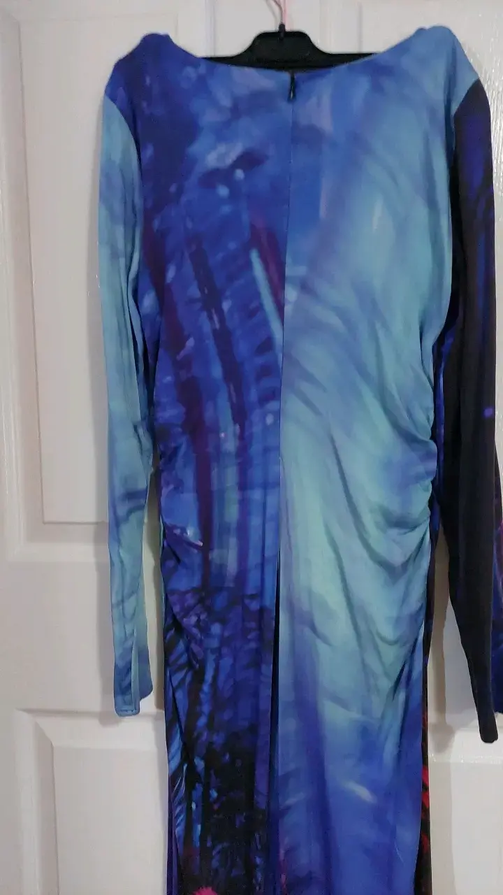 Vestido largo estampado azul Desigual - 4