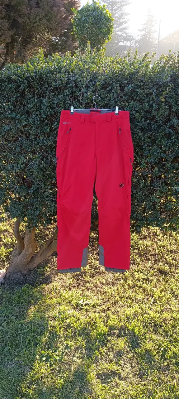 Pantalones impermeables rojos Mammut Drytech - 1