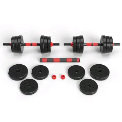 Set de pesas ajustables con barra y guantes - miniatura 2
