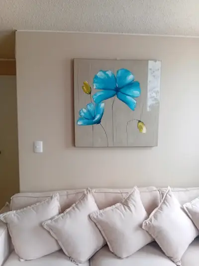 Cuadro Decorativo de Flores Azules - miniatura 1