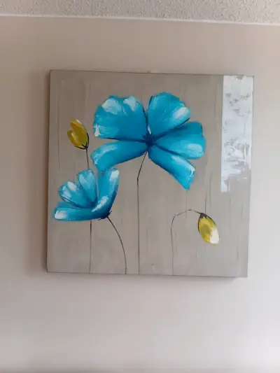 Cuadro Decorativo de Flores Azules - miniatura 2