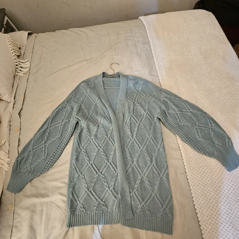 Cardigan tejido verde agua Basement - 1