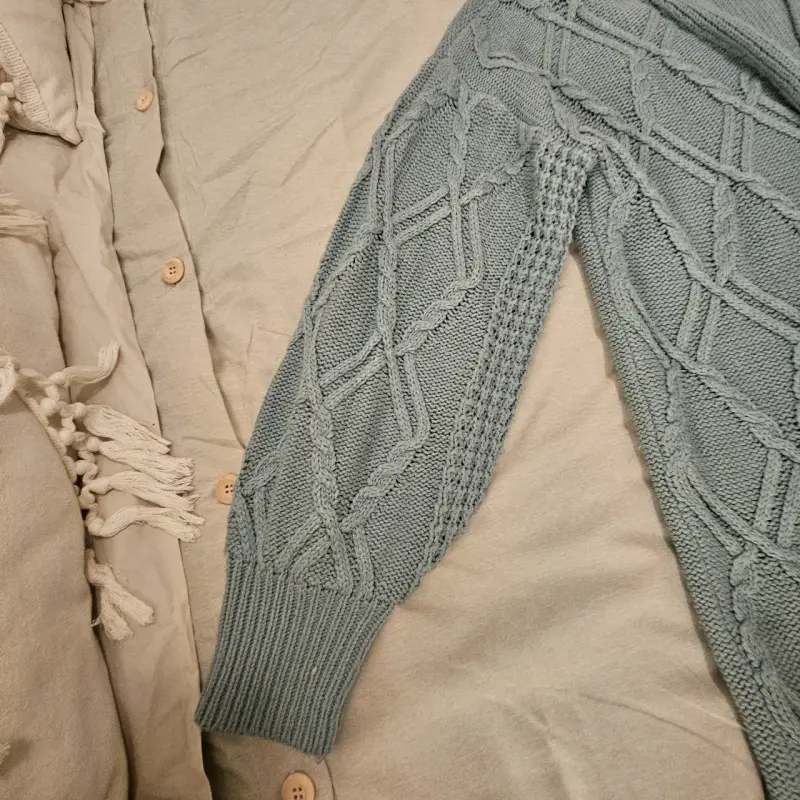 Cardigan tejido verde agua Basement - 2