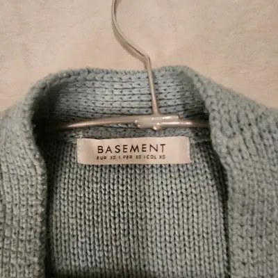 Cardigan tejido verde agua Basement - miniatura 3