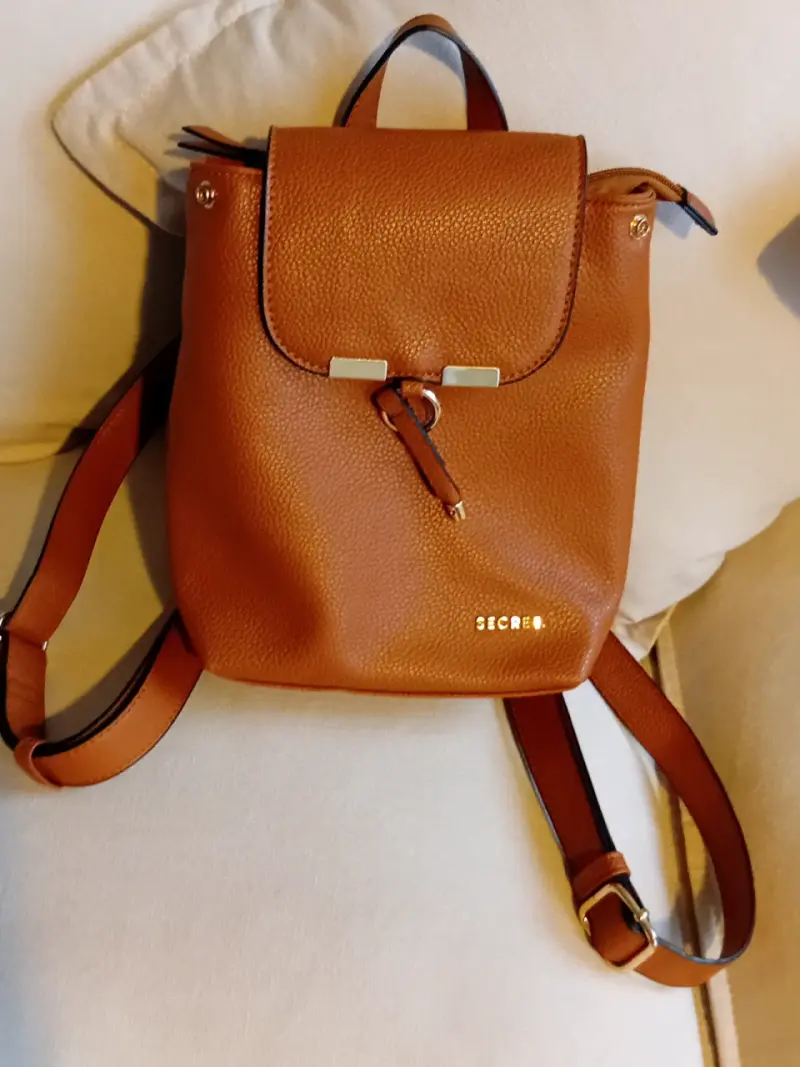 Mochila de cuero marrón Secret - 1