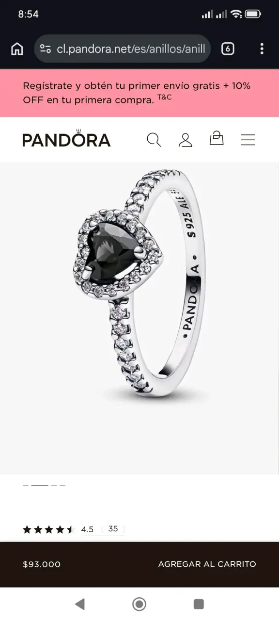 Anillo de plata con corazón de Pandora - 5