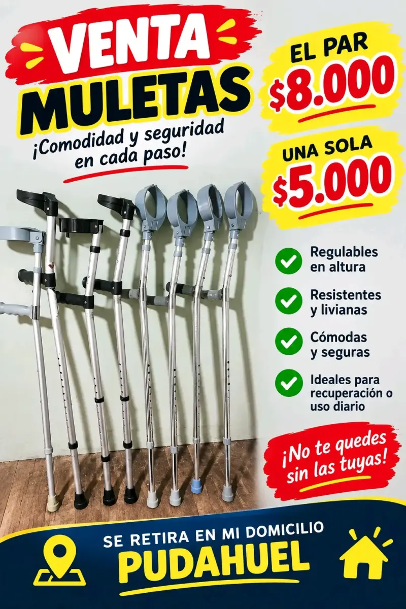 Muletas ajustables cómodas y seguras - 1