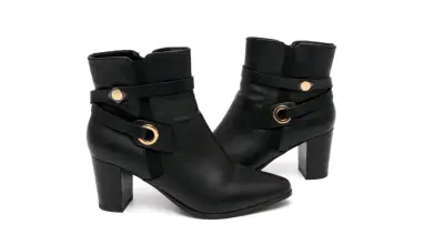Botines Negros de Tacón Alto con Hebilla - miniatura 1