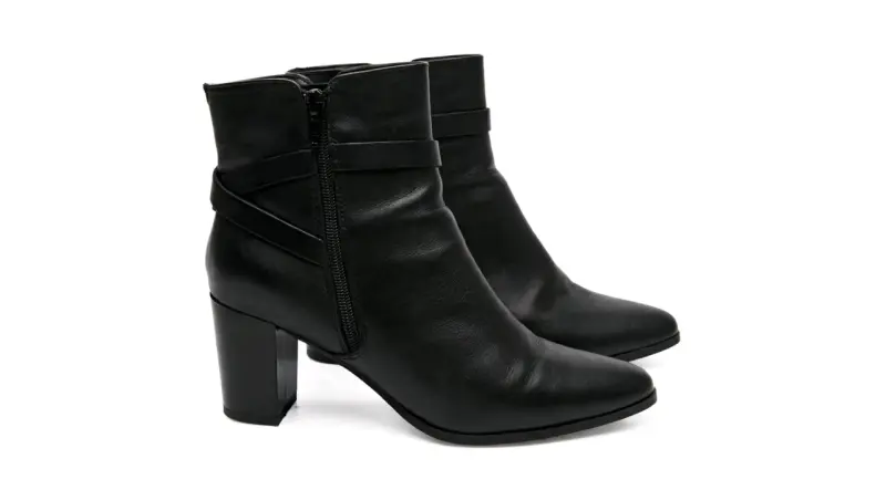 Botines Negros de Tacón Alto con Hebilla - 2
