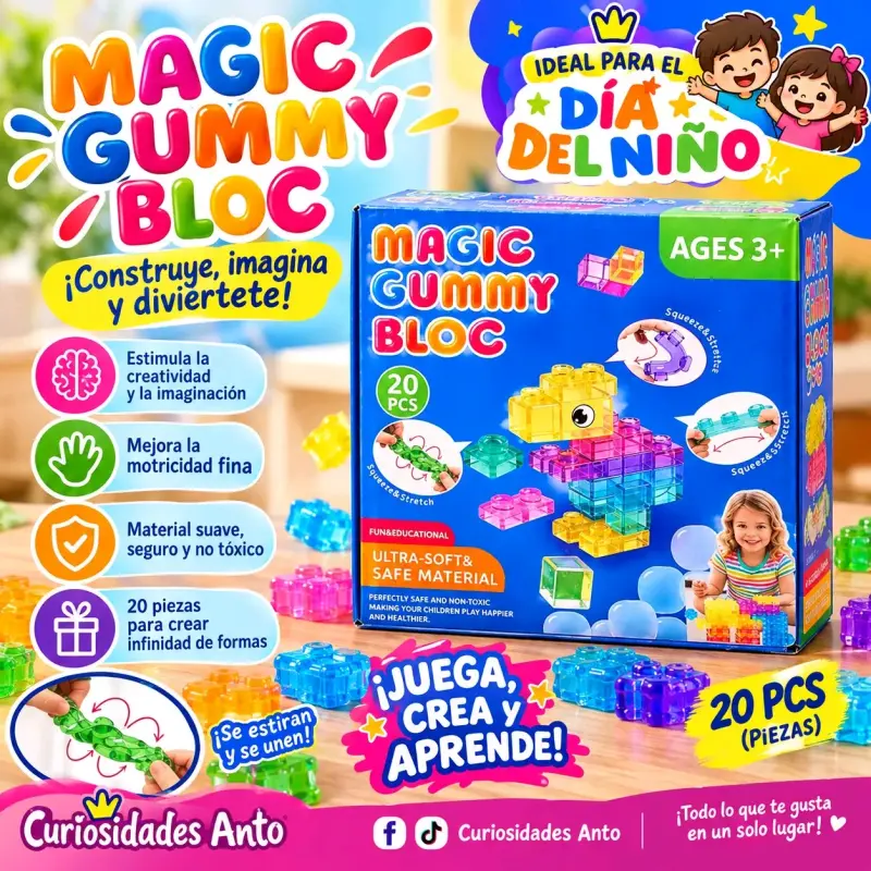 Bloques de Construcción Magic Gummy Bloc 20 Piezas