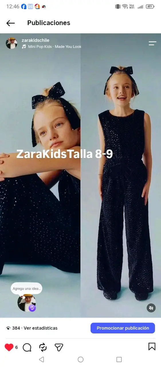 Polera rosa para niña Zara talla 11-12 - 6