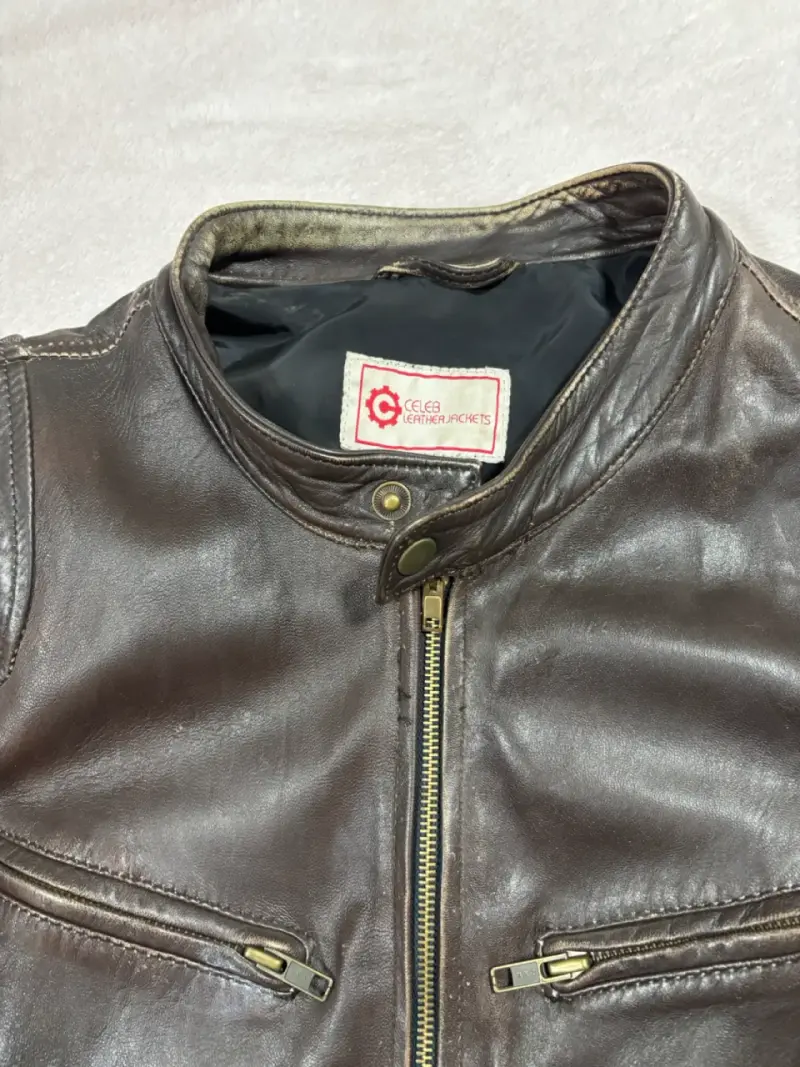 Chaqueta de cuero marrón  hombre - 2
