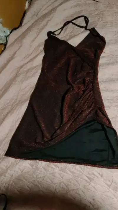 Vestido corto brillante para fiesta - miniatura 1