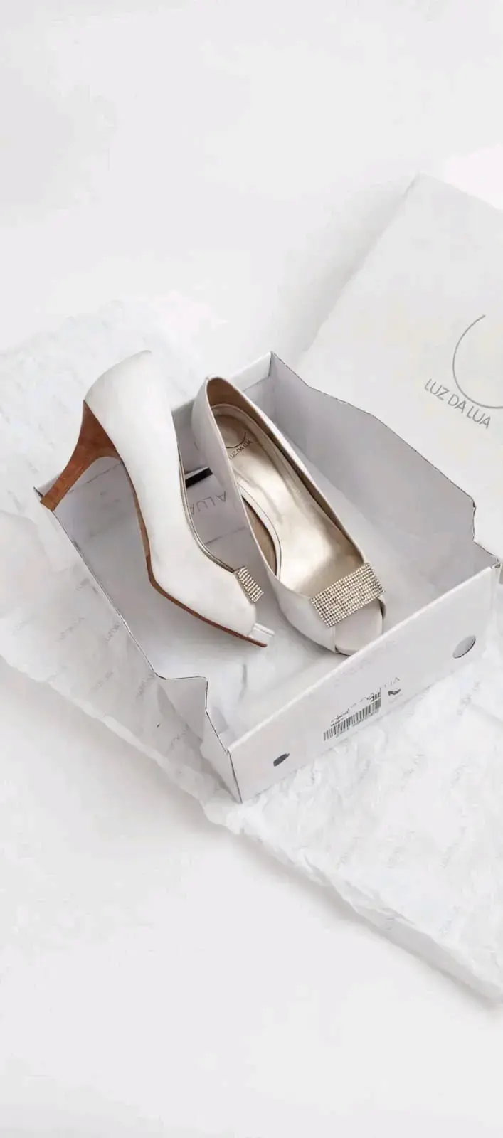 Zapatos de novia blanco con Brillo Luz Da Lua - 1