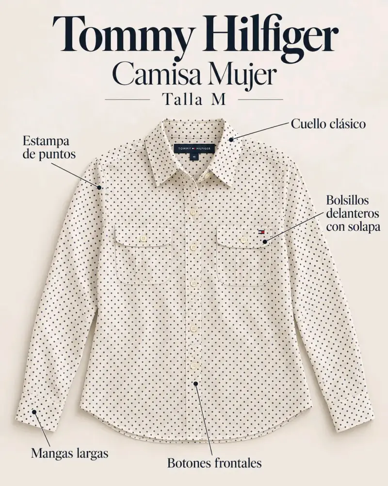 Camisa Mujer Tommy Hilfiger Estampada Talla M - 1