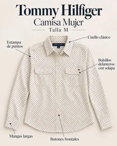 Camisa Mujer Tommy Hilfiger Estampada Talla M - miniatura 1