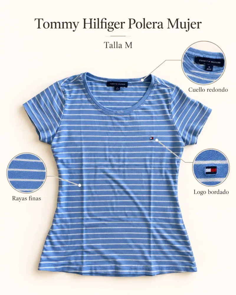 Polera Mujer Tommy Hilfiger Rayas Azules